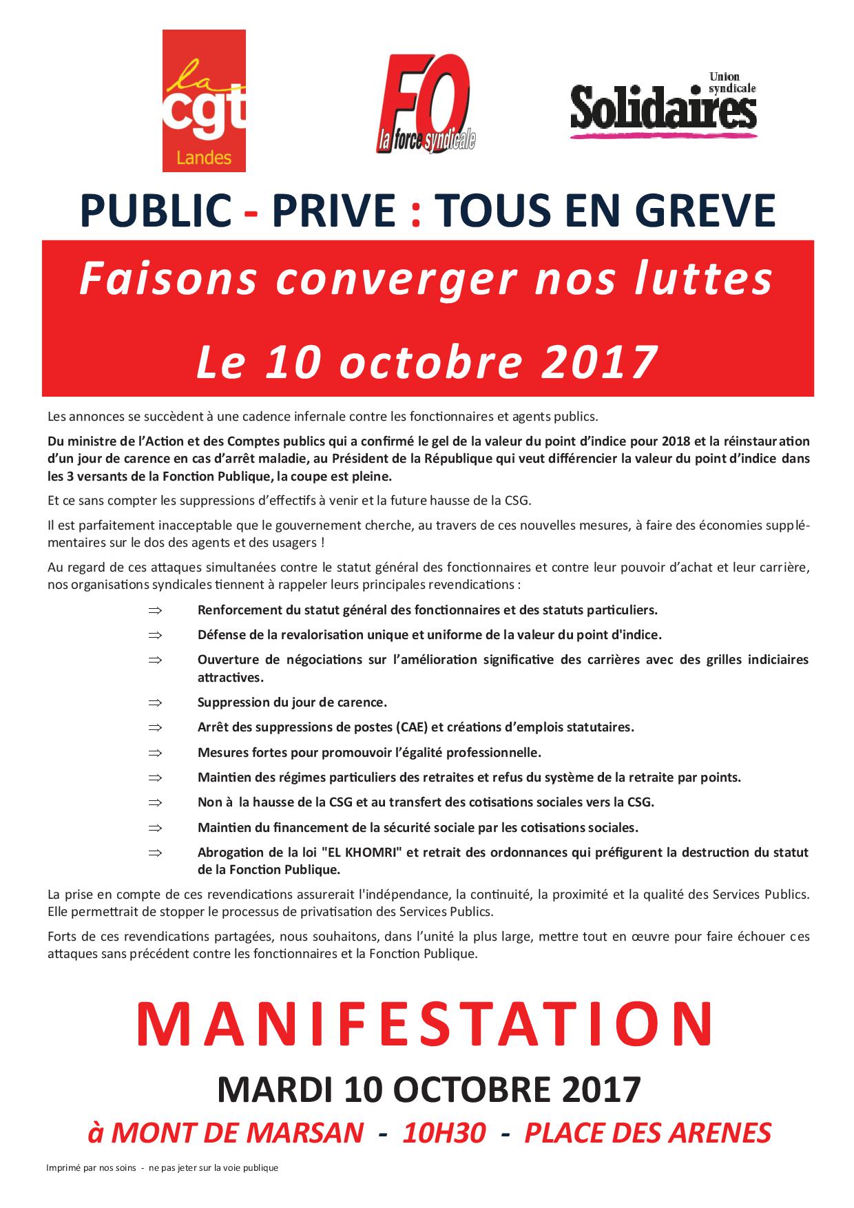Manifestation du 10 octobre 2017