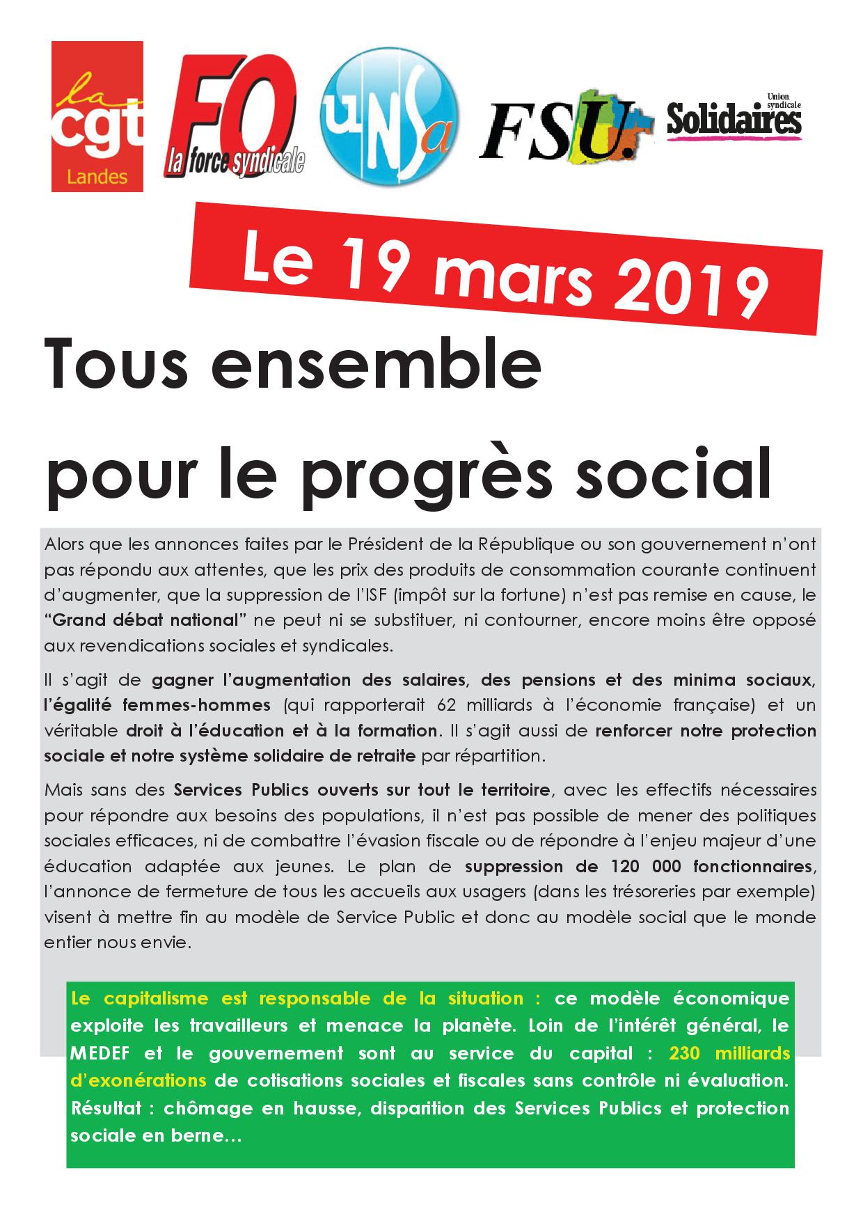 Grève du 19 mars 2019