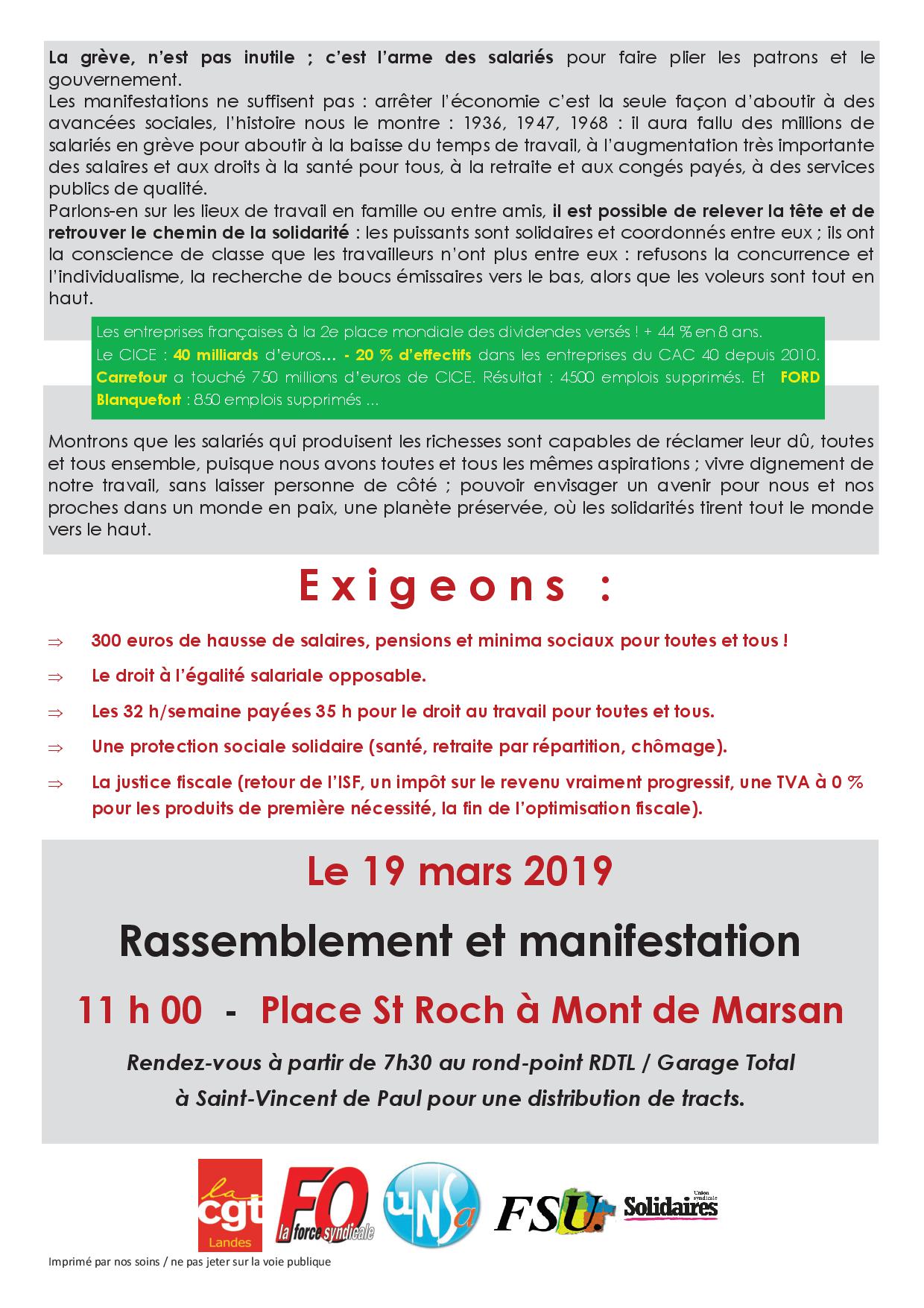 Grève du 19 mars 2019