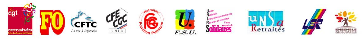 Logos syndicats unitaires du 11 avril 2019 RETRAITES