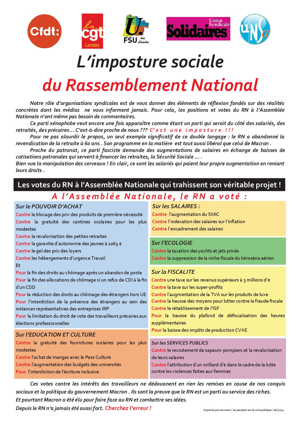 L'imposture sociale du RN