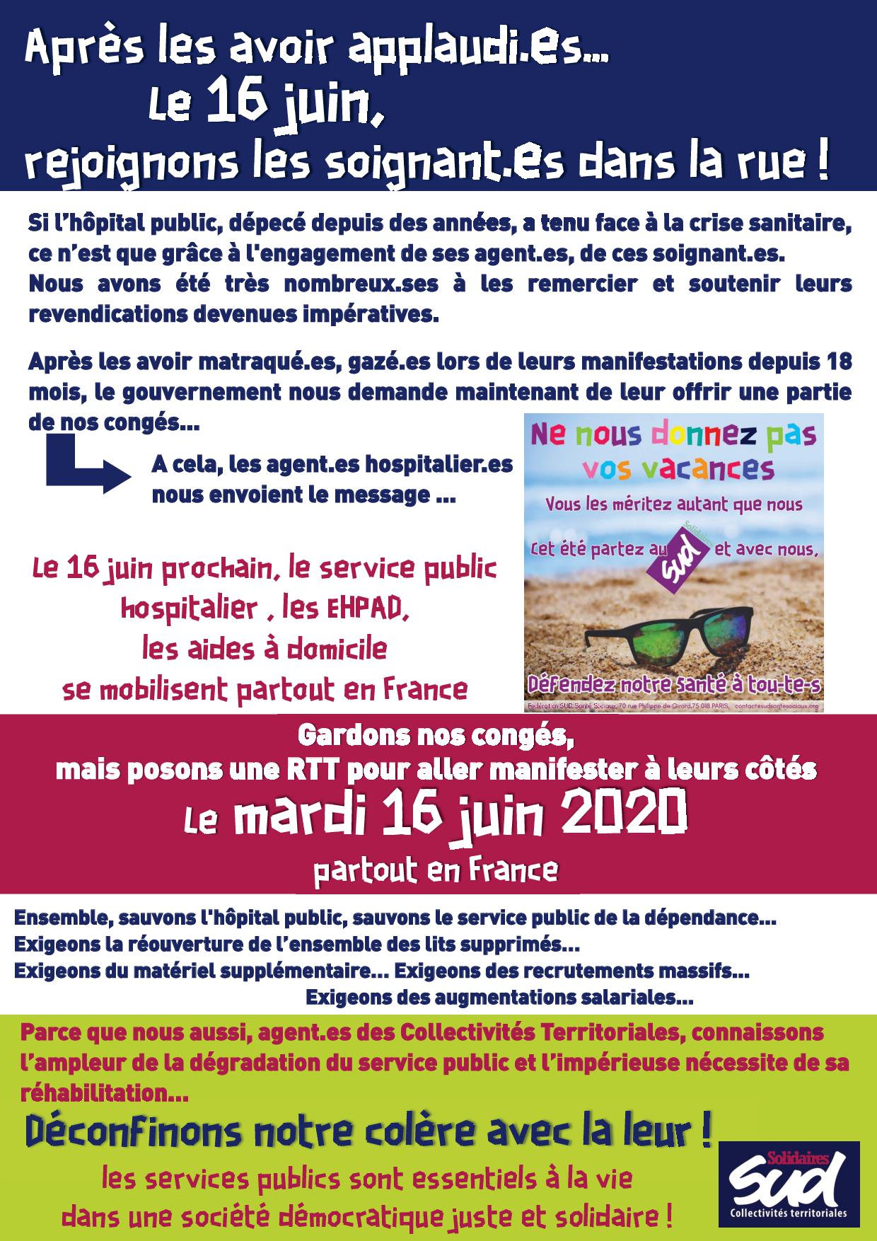 Tract Fédé mobilisation du 16 juin 2020